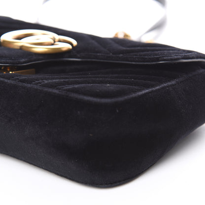 Gucci Velvet Matelasse Mini GG Marmont Shoulder Bag Black 11 of 15