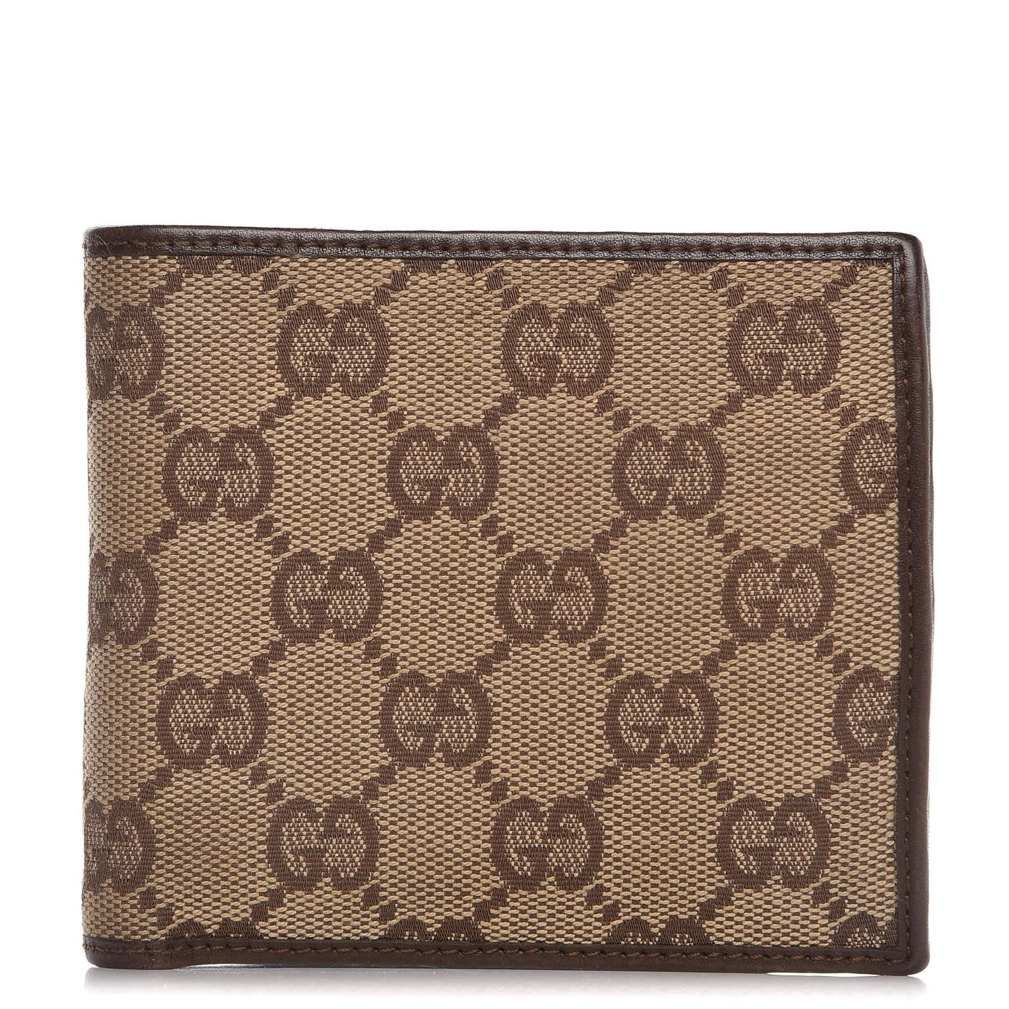 GG Monogram Bi-Fold Wallet Dark Brown