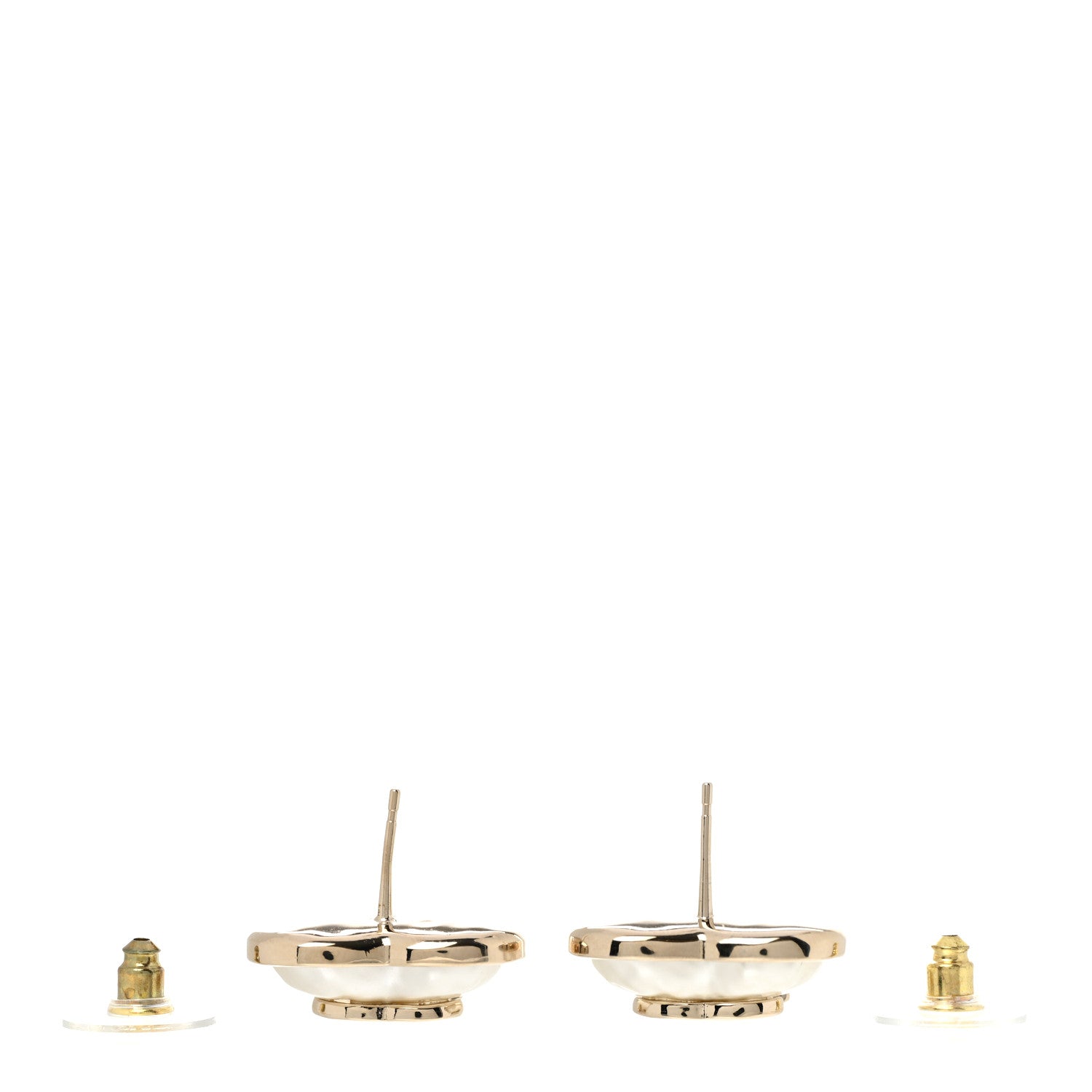 Chanel Pearl CC Heart Earrings Gold 3 of 4