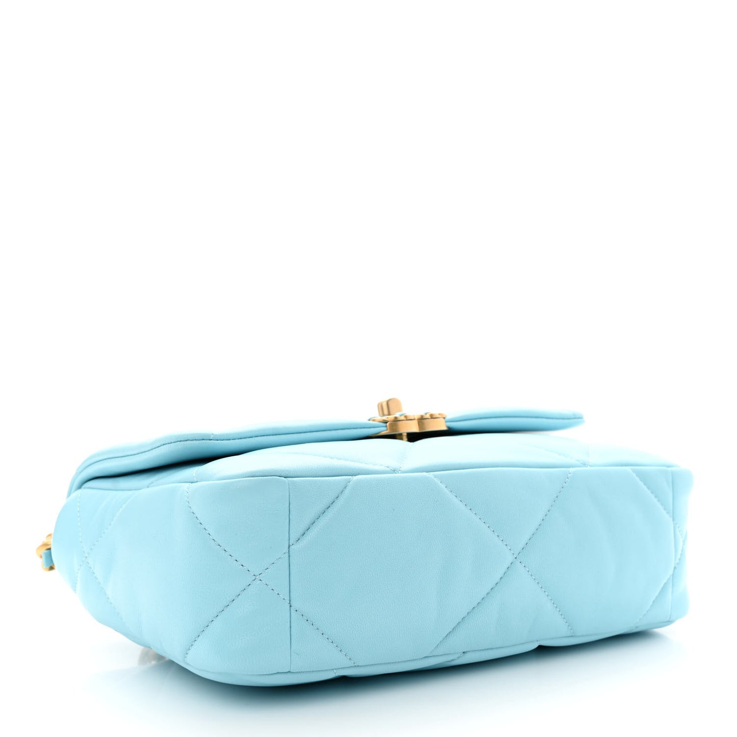 Lambskin Quilted Medium Chanel 19 Flap Light Blue