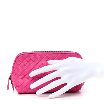 Bottega Veneta Nappa Intrecciato Cosmetic Pouch Rosa Shock 2 of 7