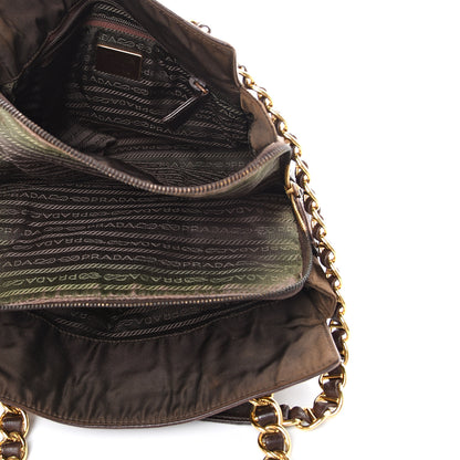 Prada Nappa Tessuto Nylon Chain Tote Caffe 4 of 16