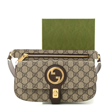 Gucci GG Supreme Monogram Textured Dollar Calfskin Blondie Belt Bag Beige Ebony New Acero 11 of 11