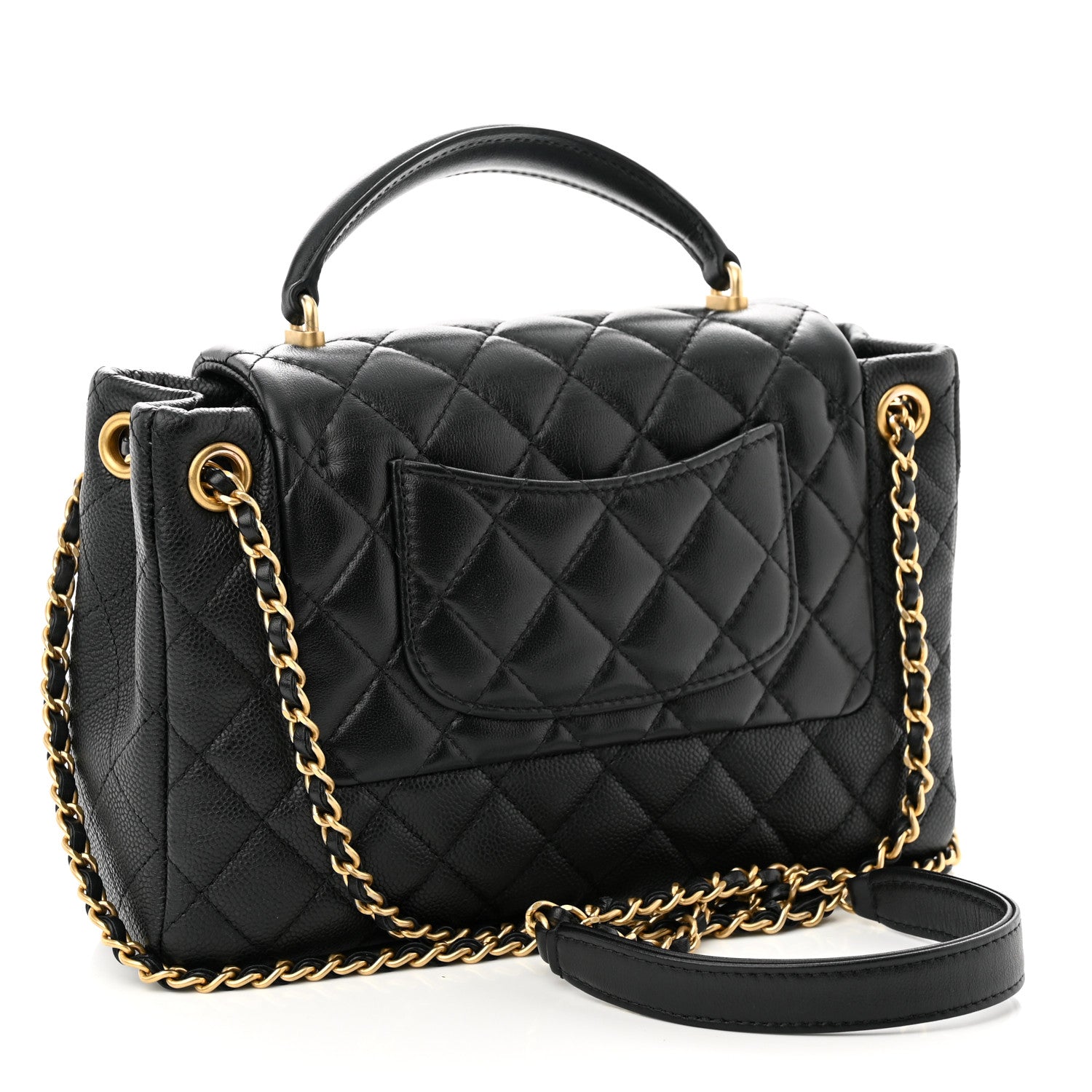 Chanel Caviar Calfskin Quilted Small Top Handle Flap Black 3 of 10