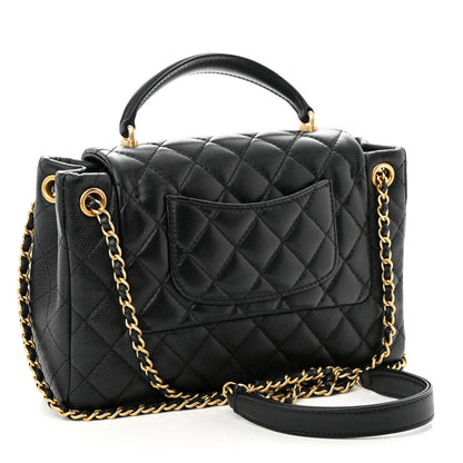 Chanel Caviar Calfskin Quilted Small Top Handle Flap Black 3 of 10