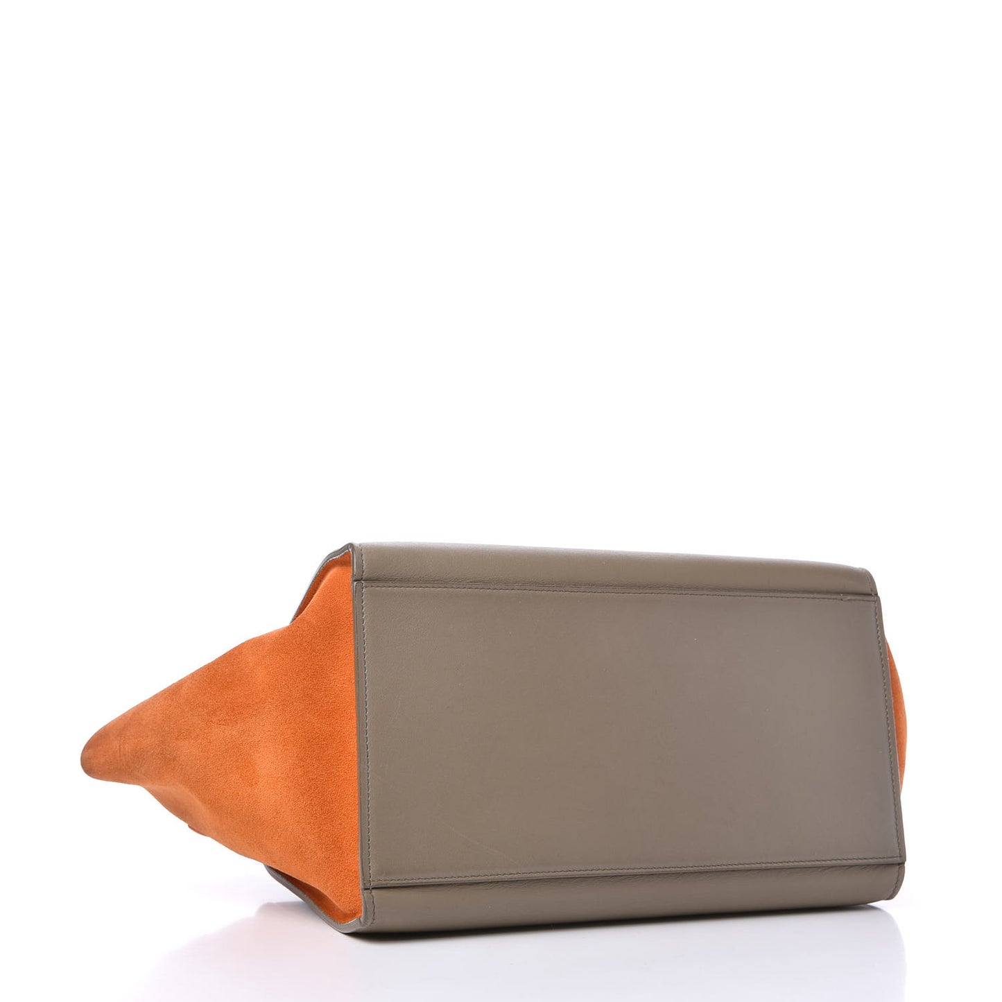 Smooth Calfskin Suede Small Tri-Color Trapeze Orange