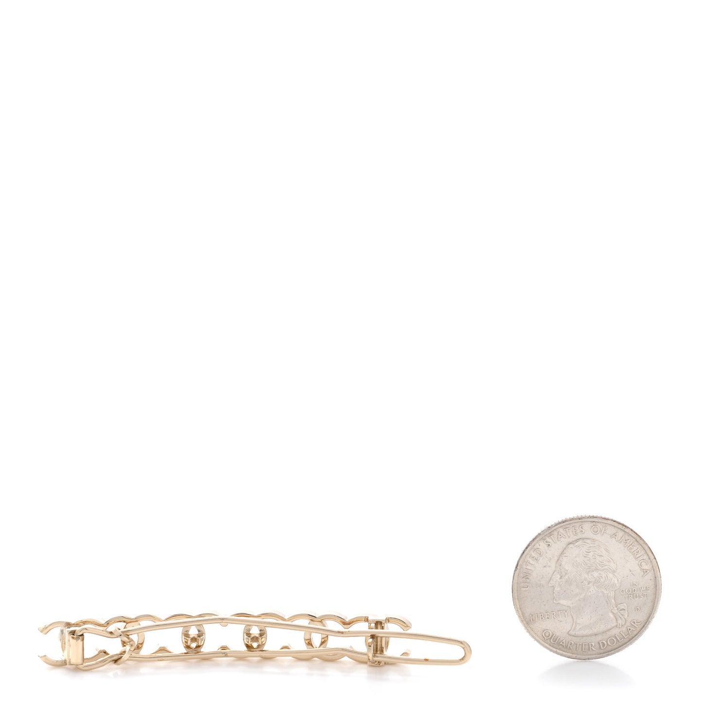 Metal CC Hair Clip Barrette Gold
