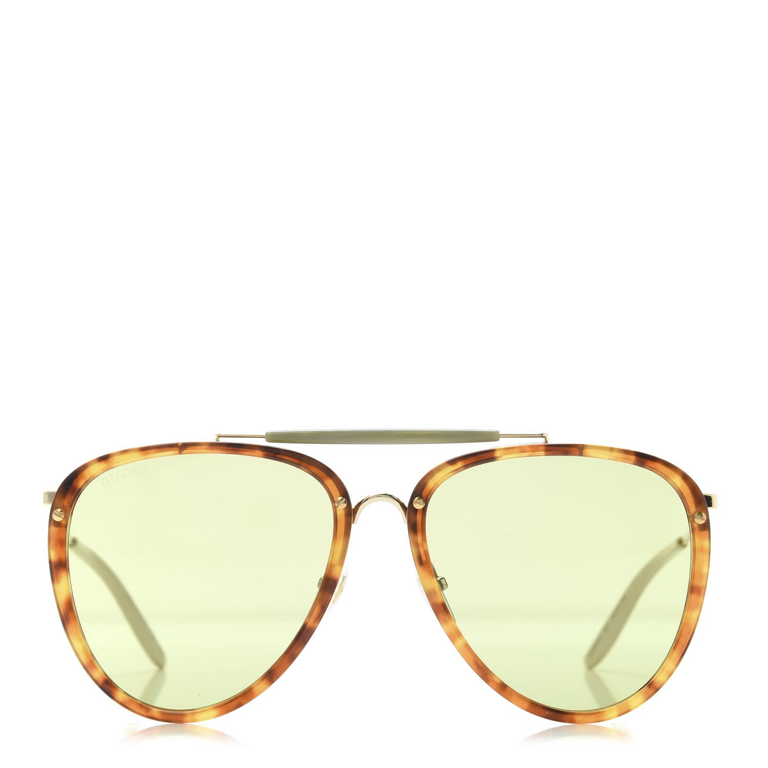 Gucci Aviator Sunglasses GG0672S Havana Gold Green 2 of 8