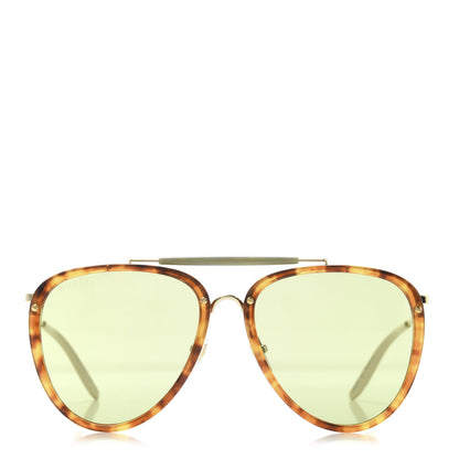 Gucci Aviator Sunglasses GG0672S Havana Gold Green 2 of 8