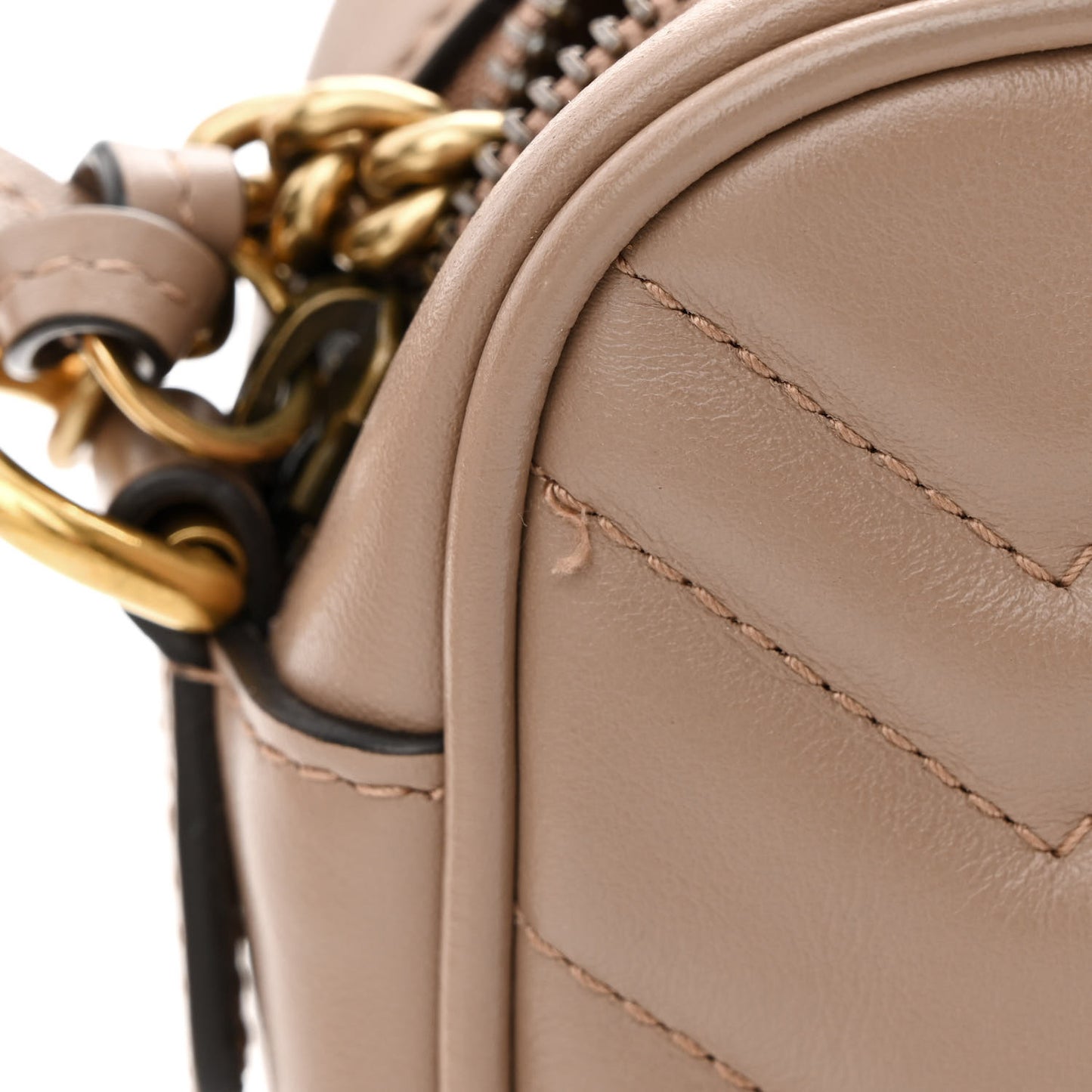 Calfskin Matelasse Mini GG Marmont Chain Shoulder Bag Porcelain Rose