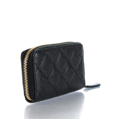 Chanel Caviar Quilted Zip Coin Purse Black 3 of 7