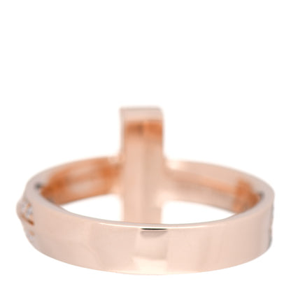 Tiffany 18K Rose Gold Diamond Wide T T1 Ring 58 8.5 4 of 6
