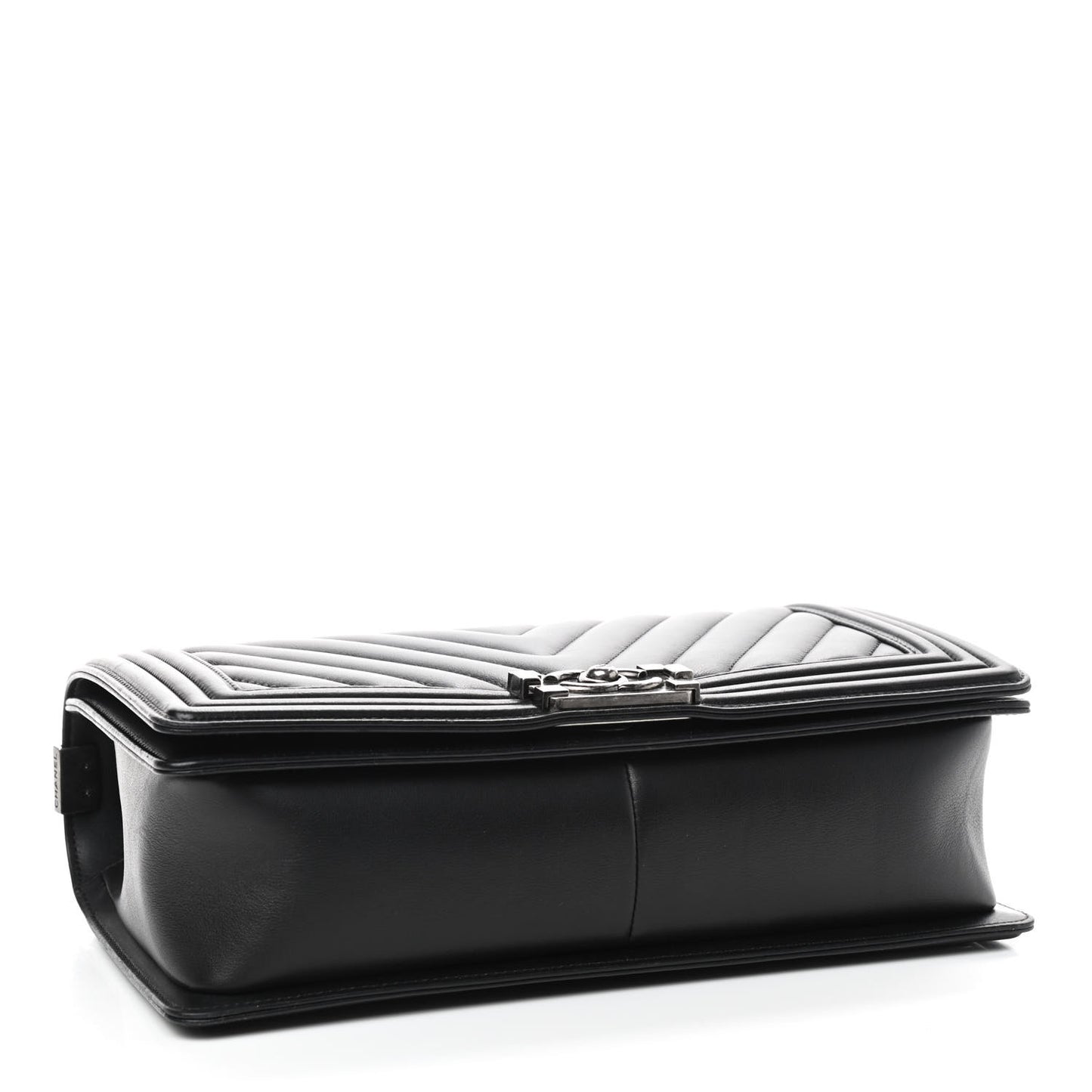 Lambskin Chevron Quilted Medium Boy Flap Black