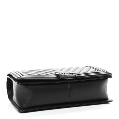 Chanel Lambskin Chevron Quilted Medium Boy Flap Black 4 of 10