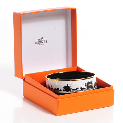 Hermes Enamel Printed Carriage Wide Bracelet 70 5 of 5