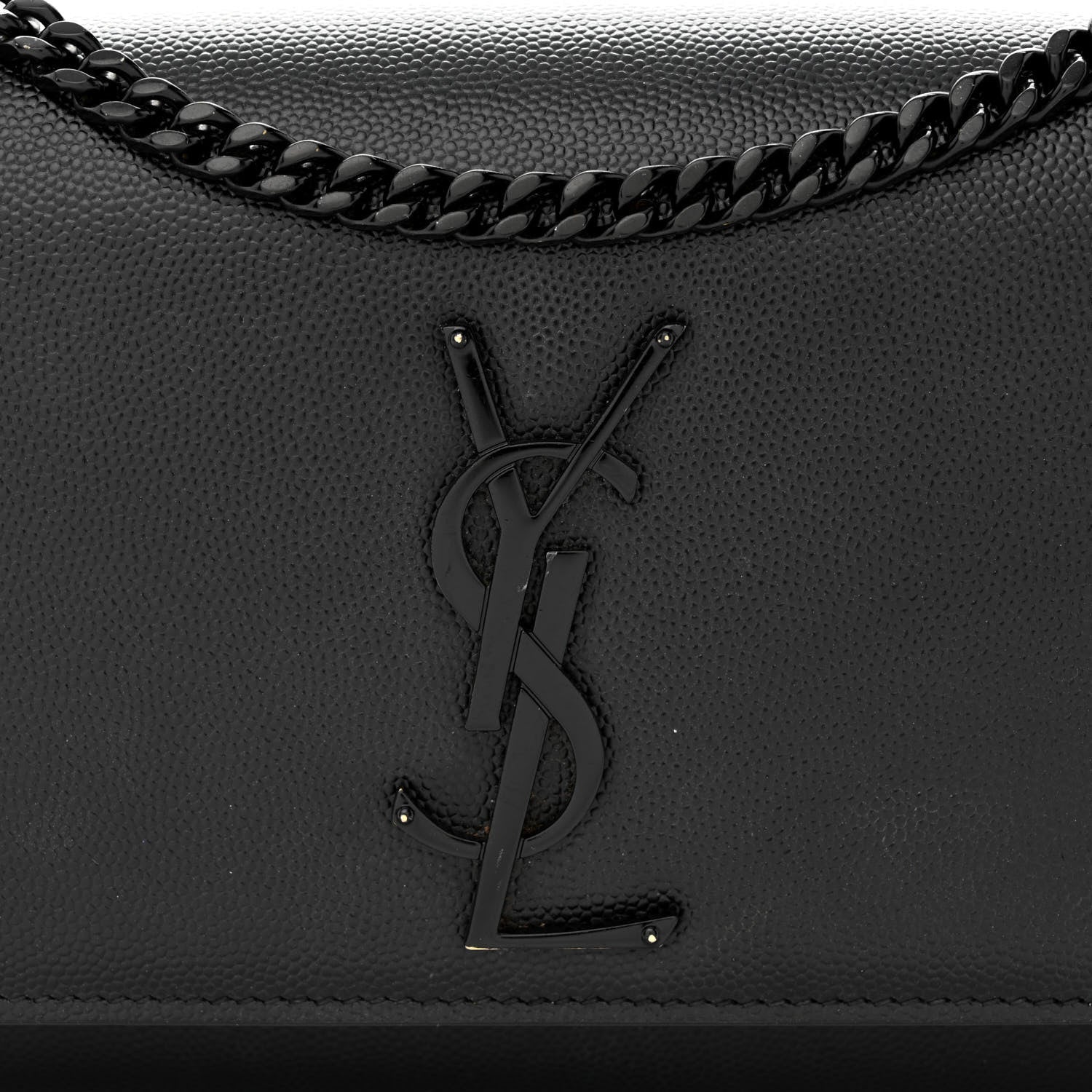 Saint Laurent Grain De Poudre Small Monogram Monochrome Kate Satchel Black 8 of 11