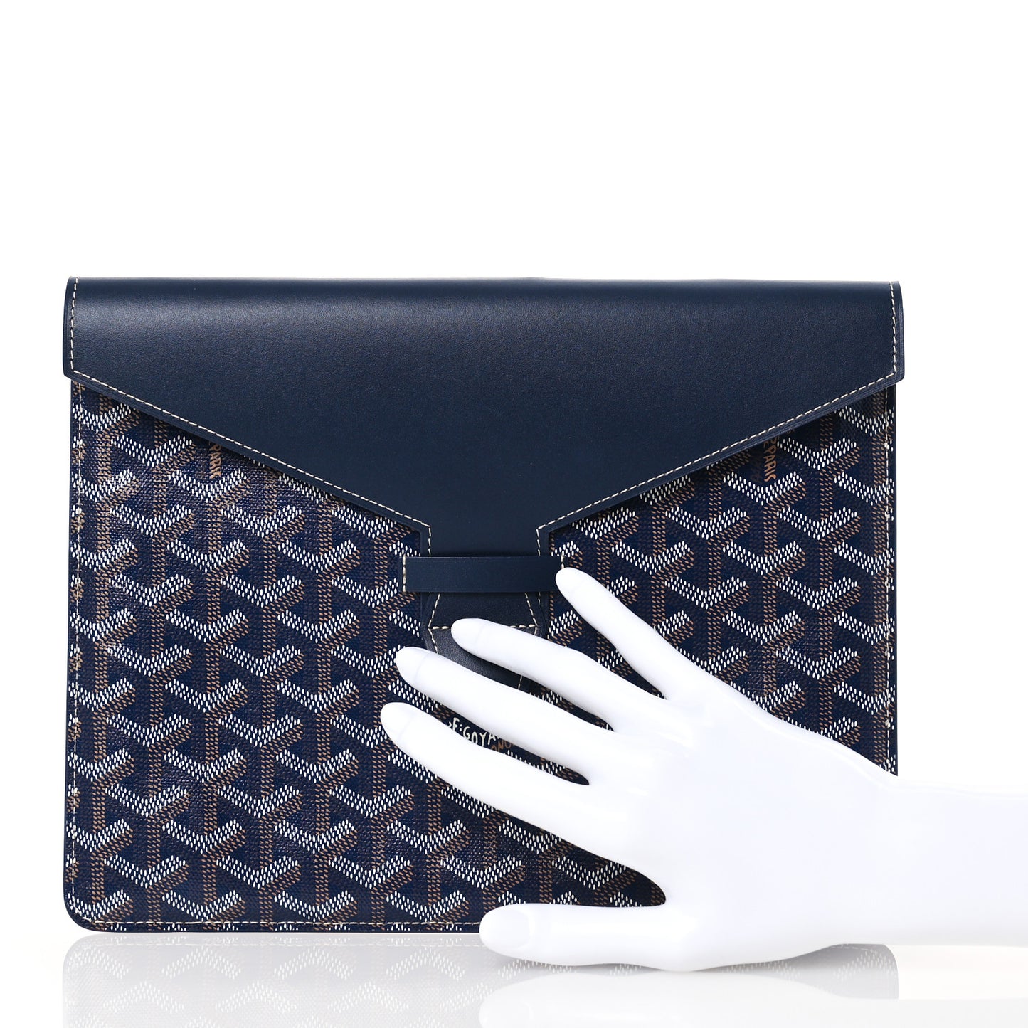 Goyardine Commando Envelope 2 Flat Large Pouch Blue