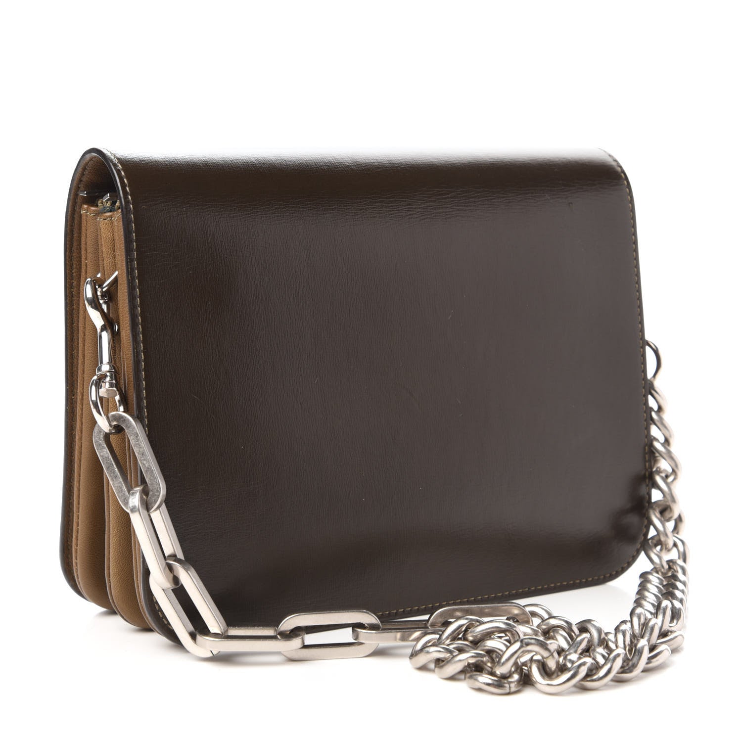 Mulberry Calfskin Crossboarded Clifton Flap Dark Brown 3 of 9