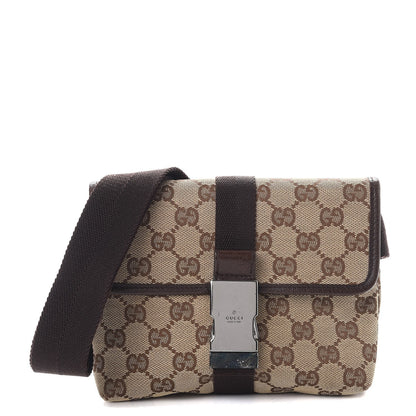 Gucci Monogram Waist Pouch Bag Dark Brown 1 of 9