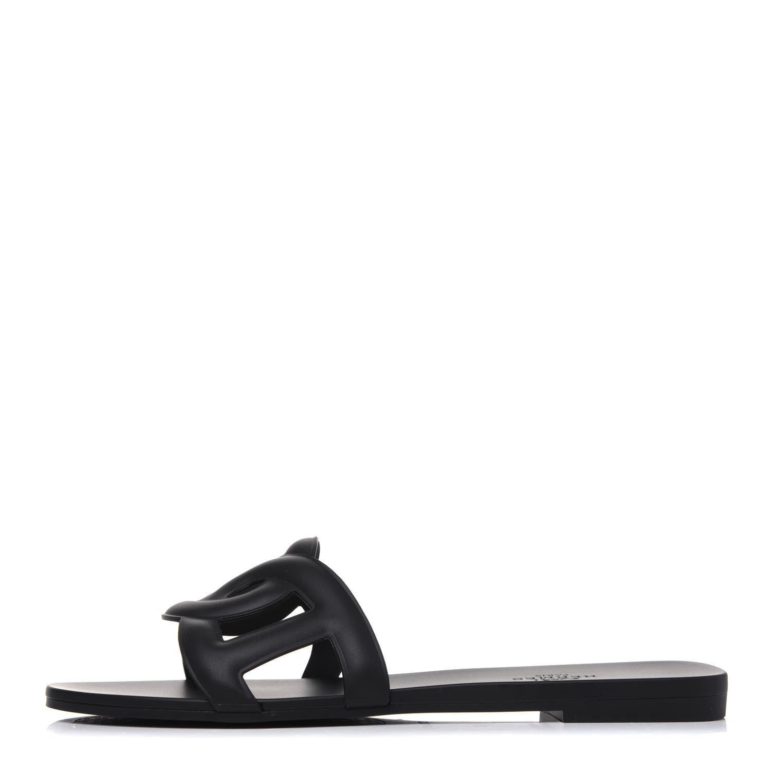 Hermes Rubber Aloha Sandals 37 Black 1 of 8