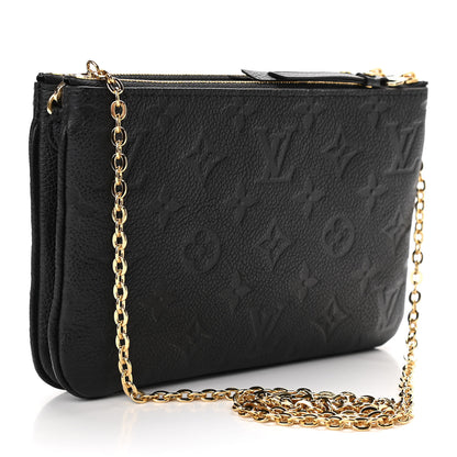 Louis Vuitton Empreinte Double Zip Pochette Black 3 of 9