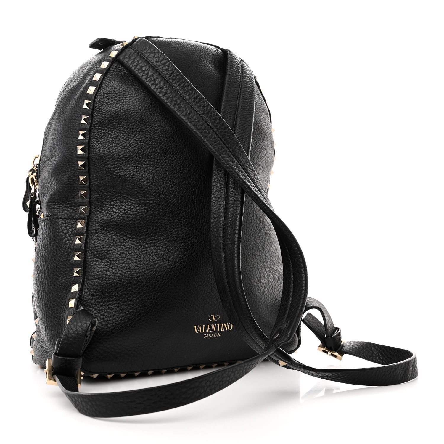 Valentino Garavani Grained Calfskin Medium Rockstud Backpack Black 3 of 13