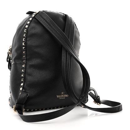 Valentino Garavani Grained Calfskin Medium Rockstud Backpack Black 3 of 13