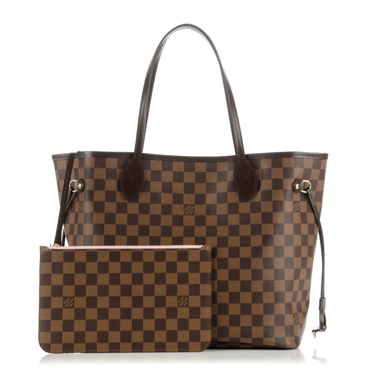 Louis Vuitton Damier Ebene Neo Neverfull MM Rose Ballerine 1 of 10