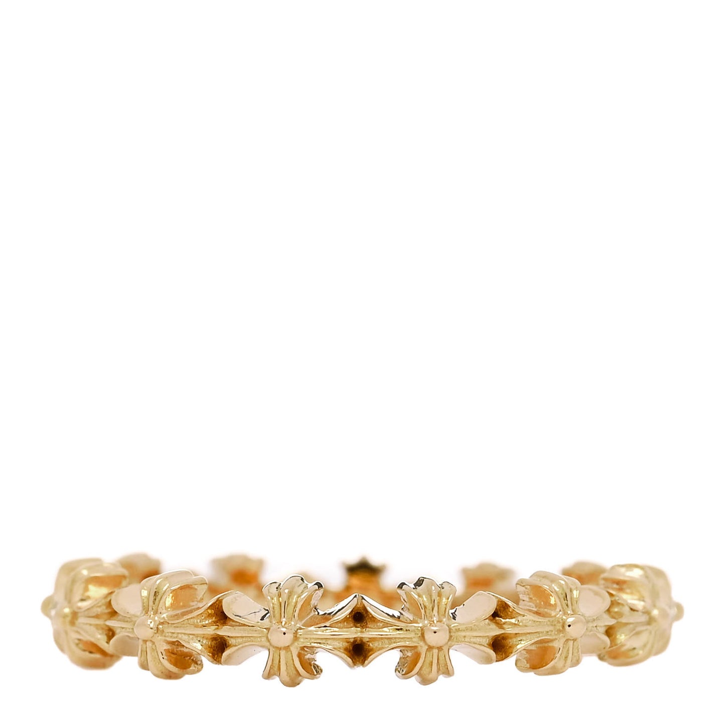 18K Yellow Gold Tiny E CH Plus Band Ring 58 8.25