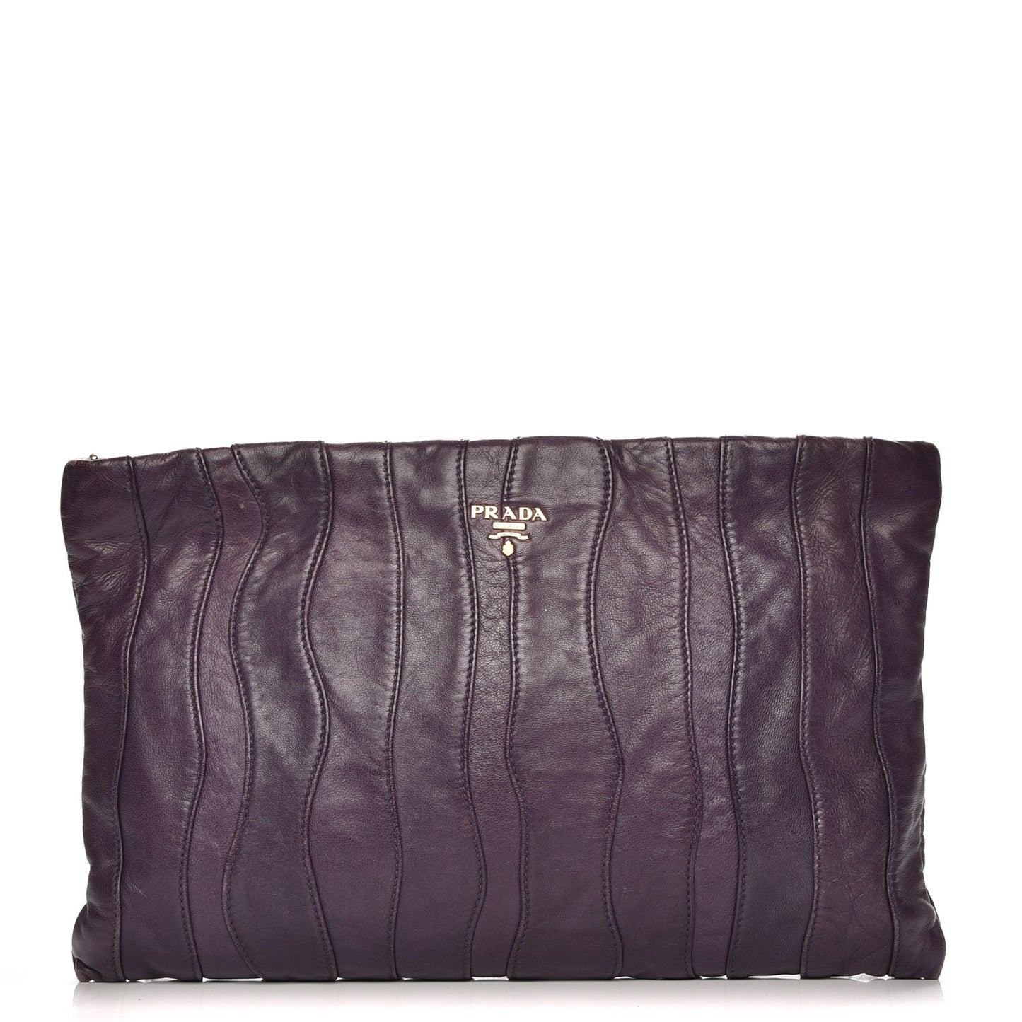 Nappa Stripes Clutch Viola