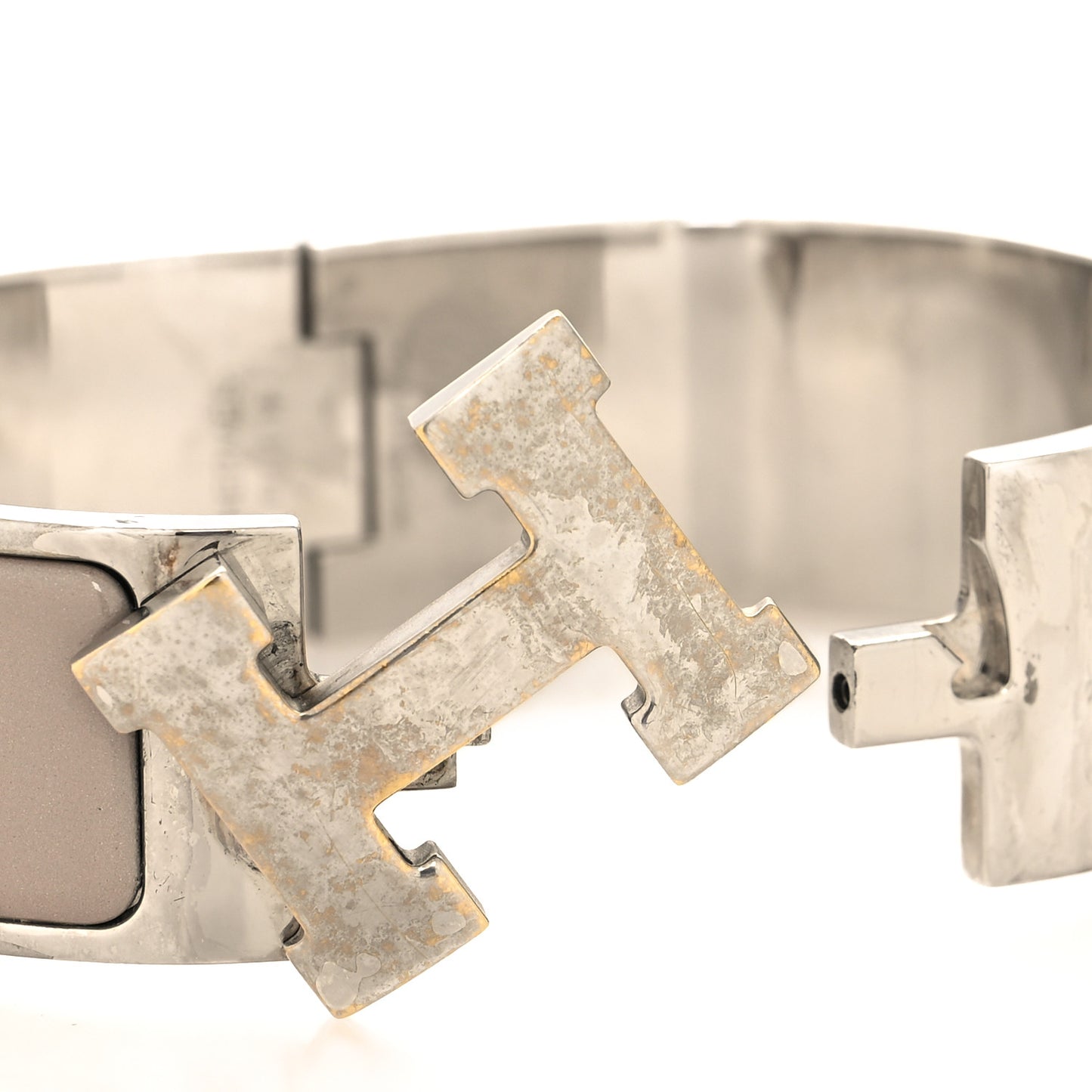 Enamel Wide Clic Clac H Bracelet PM Marron Glace