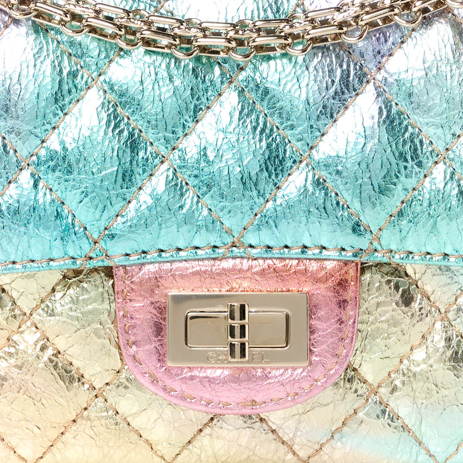 Chanel Metallic Goatskin Quilted Mini 2.55 Reissue Flap Multicolor 8 of 11