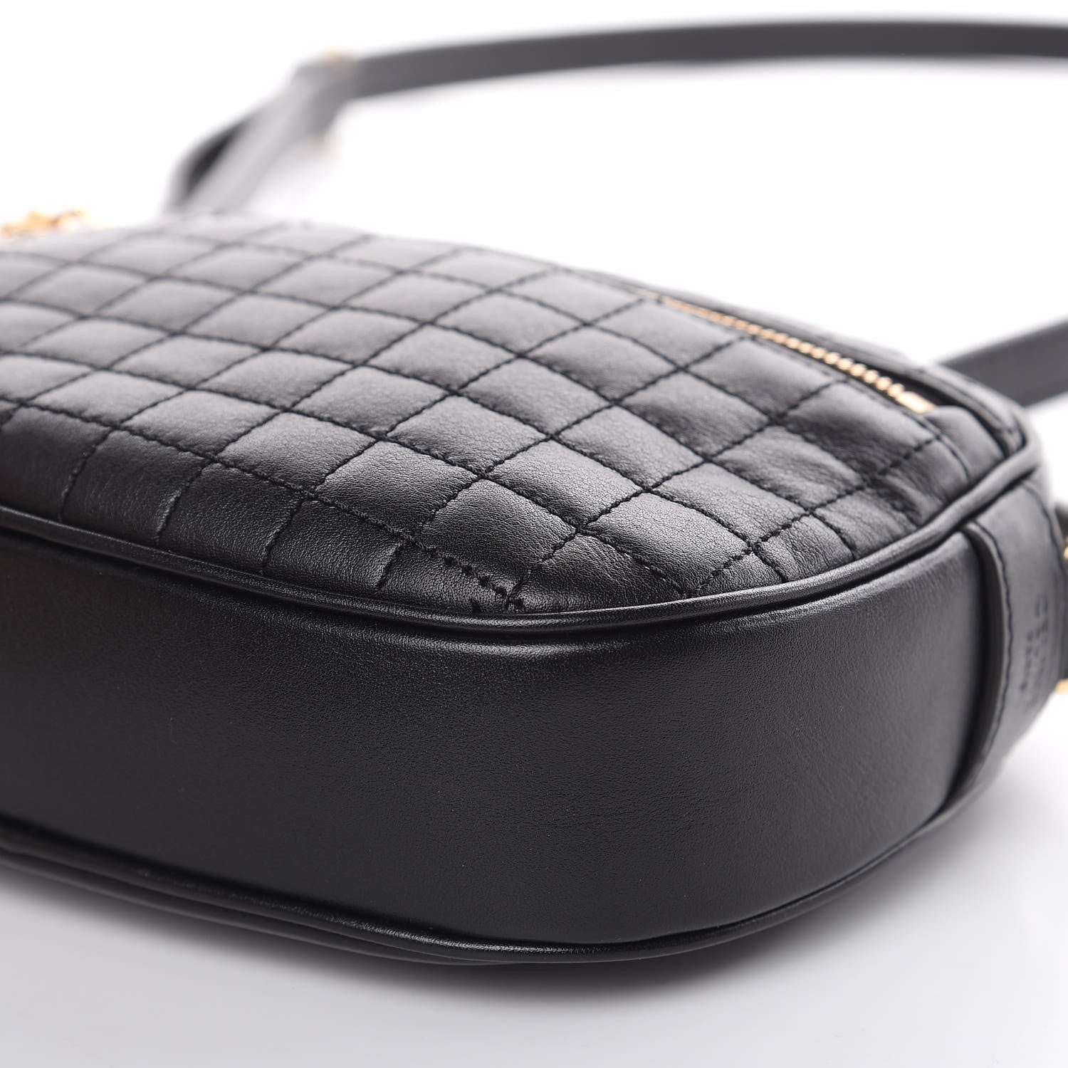 Celine Calfskin Quilted Small C Charm Bag Black 9 of 11