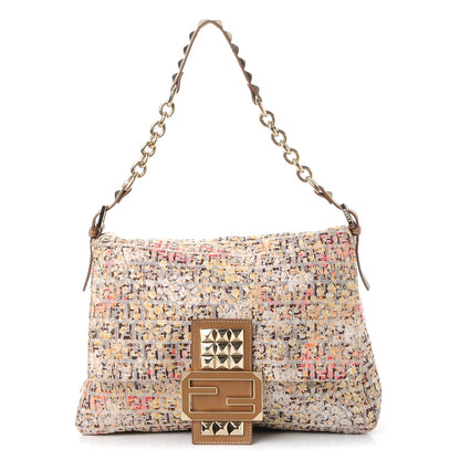 Fendi ENDI Zucchino Vitello Floral Studded Forever Mama Baguette Pesca Giallo Saddler 1 of 7