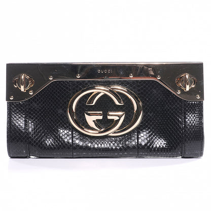 Gucci Python Britt Interlocking G Starlight Clutch Black 1 of 10
