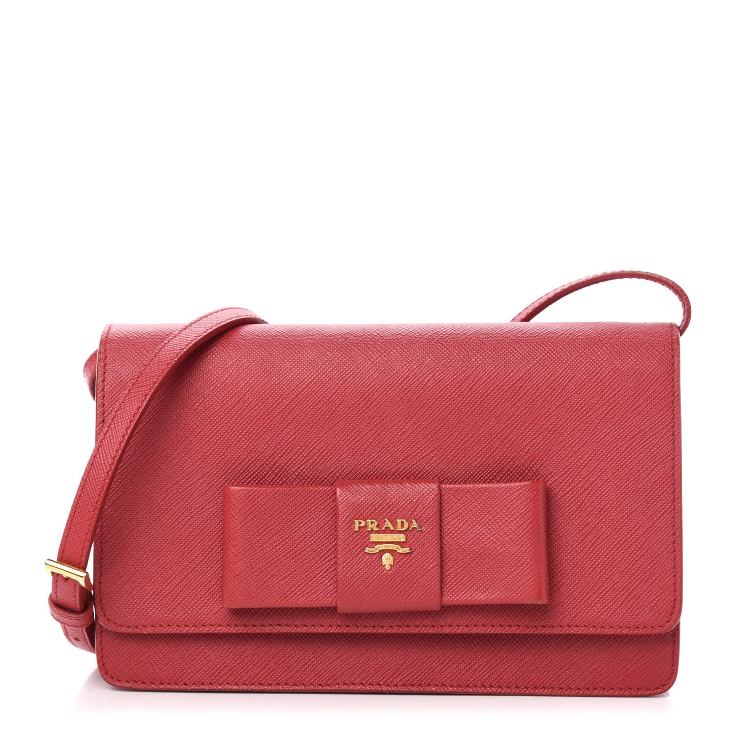 Saffiano Fiocco Bow Flap Wallet Fuoco