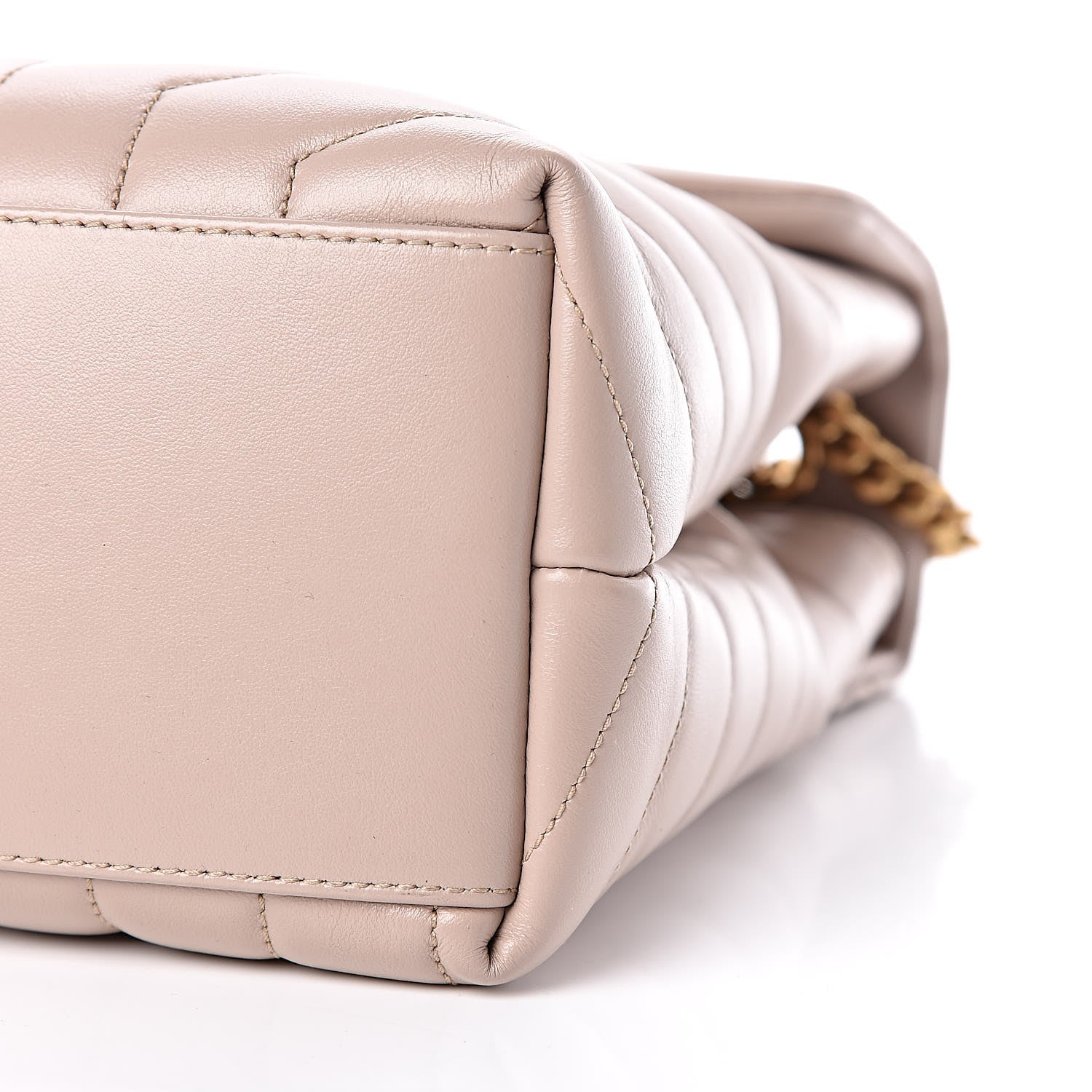 Saint Laurent Calfskin Y Quilted Monogram Medium Loulou Chain Satchel Light Natural 9 of 9