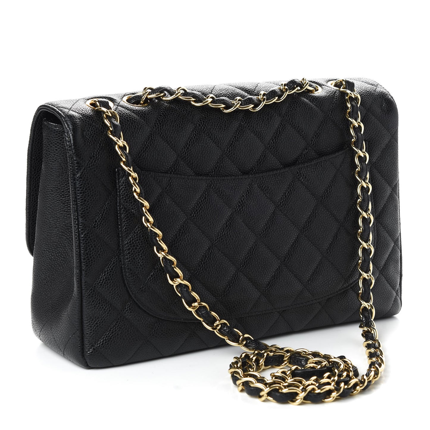 Caviar Quilted Jumbo Single Flap Black