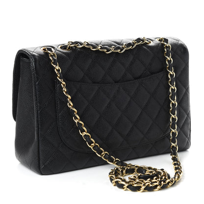Chanel Caviar Quilted Jumbo Single Flap Black 3 of 11