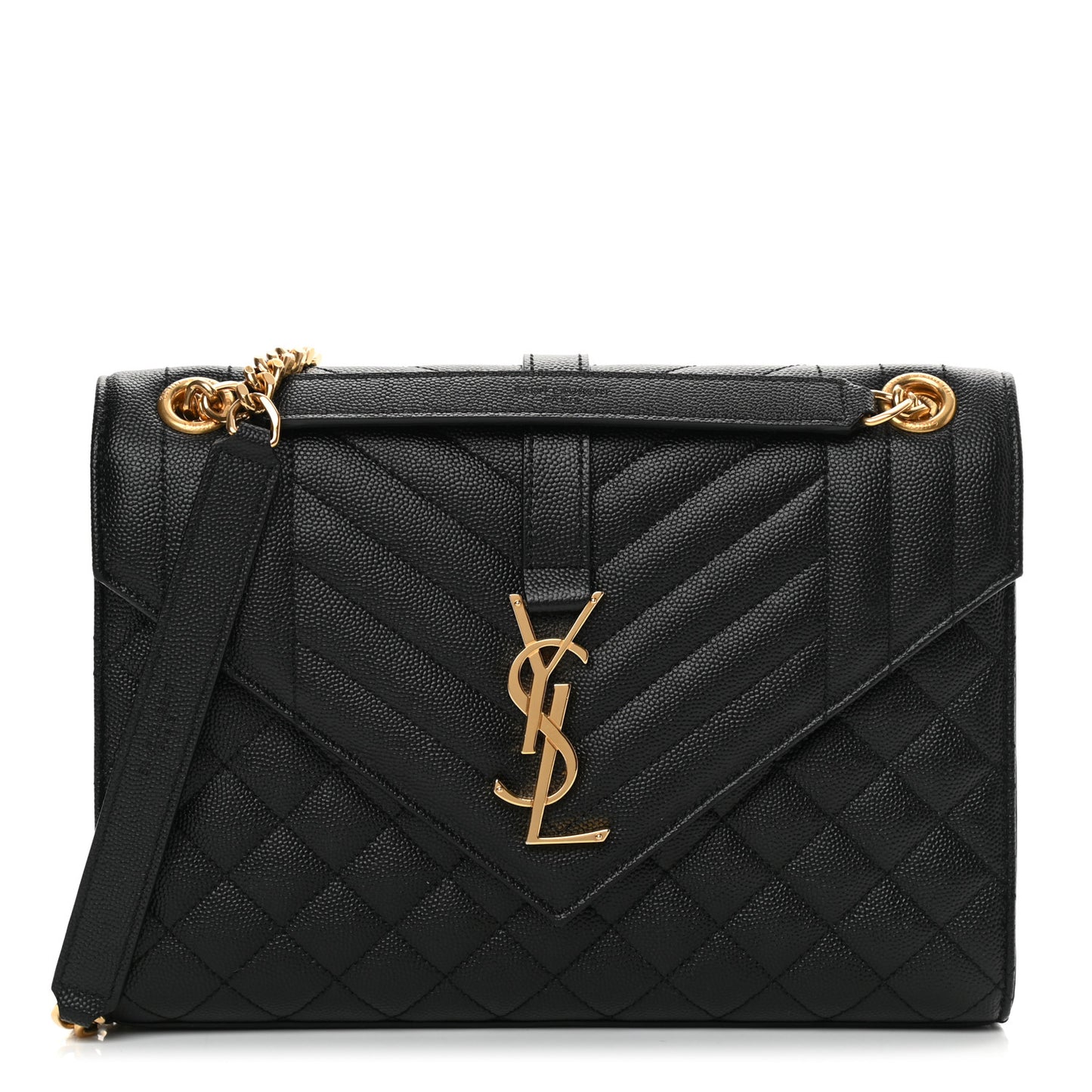 Grain De Poudre Textured Mixed Matelasse Triquilt Medium Monogram Satchel Black