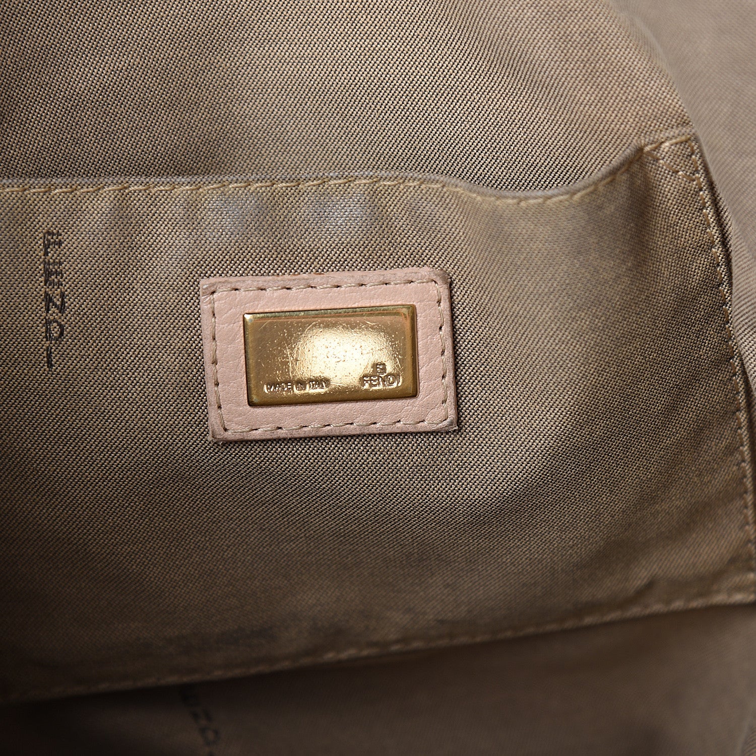 Fendi Zucchino Vitello Shopping Tote Beige Pastel Cipria 5 of 13