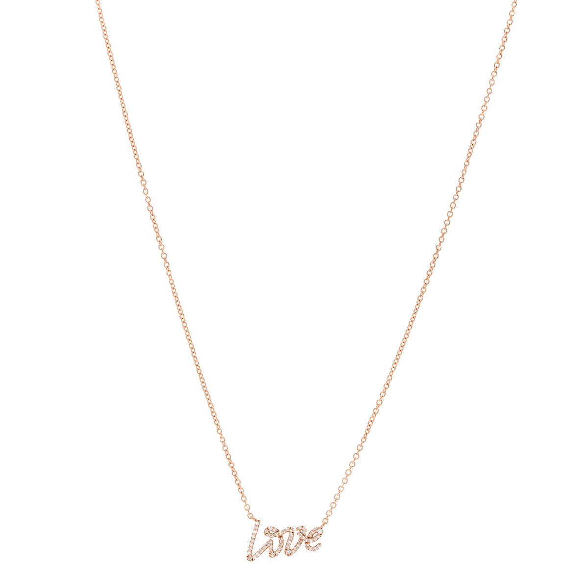 18K Rose Gold Diamond Mini Paloma's Graffiti Love Pendant Necklace