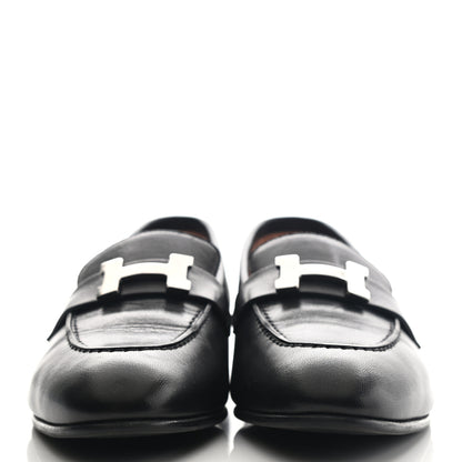 Hermes Goatskin Womens Paris Loafers 36 Black 2 of 11