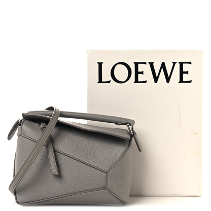 Loewe Soft Grained Calfskin Mini Puzzle Edge Bag Gunmetal 10 of 10