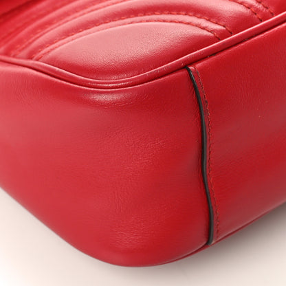 Gucci Calfskin Matelasse Small GG Marmont Shoulder Bag Hibiscus Red 8 of 10