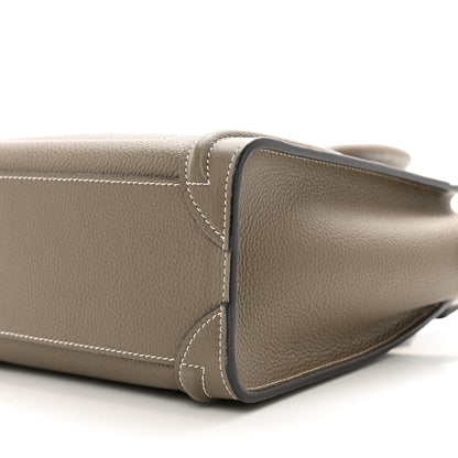Celine Drummed Calfskin Nano Luggage Souris 9 of 9