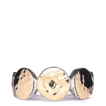 John Hardy Sterling Silver 18K Yellow Gold Hammered Circle Ring 54 7 1 of 5