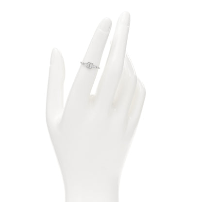 Tiffany 18K White Gold Diamond T Chain Ring 49 5 2 of 4