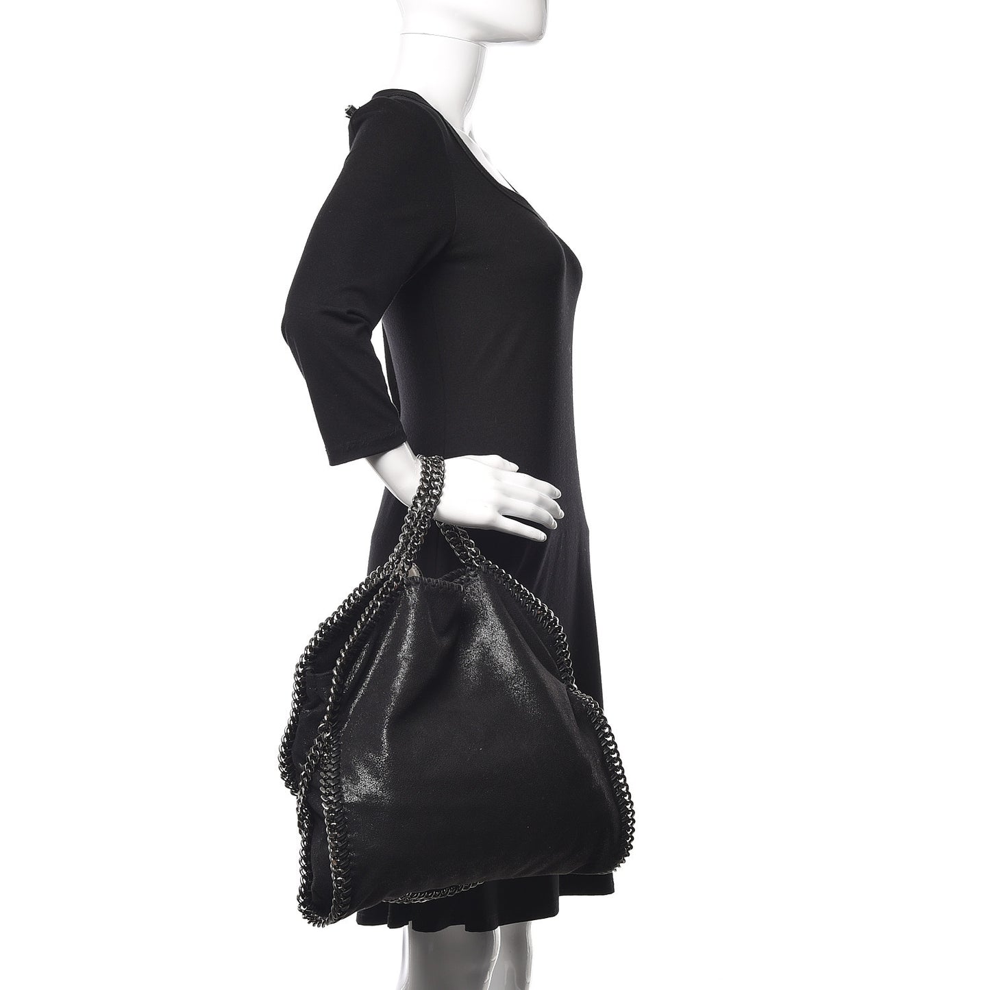 Shaggy Deer Falabella Fold Over Tote Black