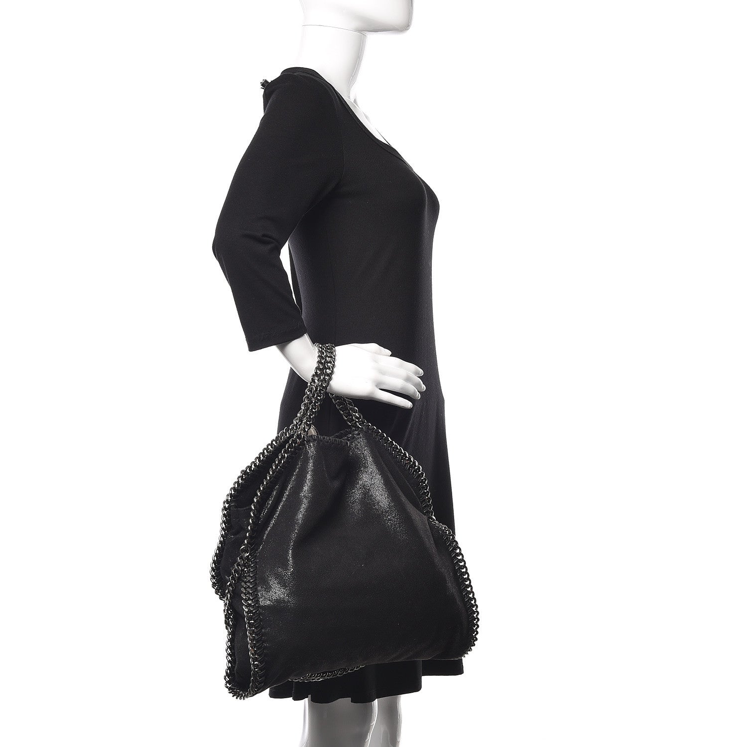 Stella McCartney Shaggy Deer Falabella Fold Over Tote Black 2 of 12
